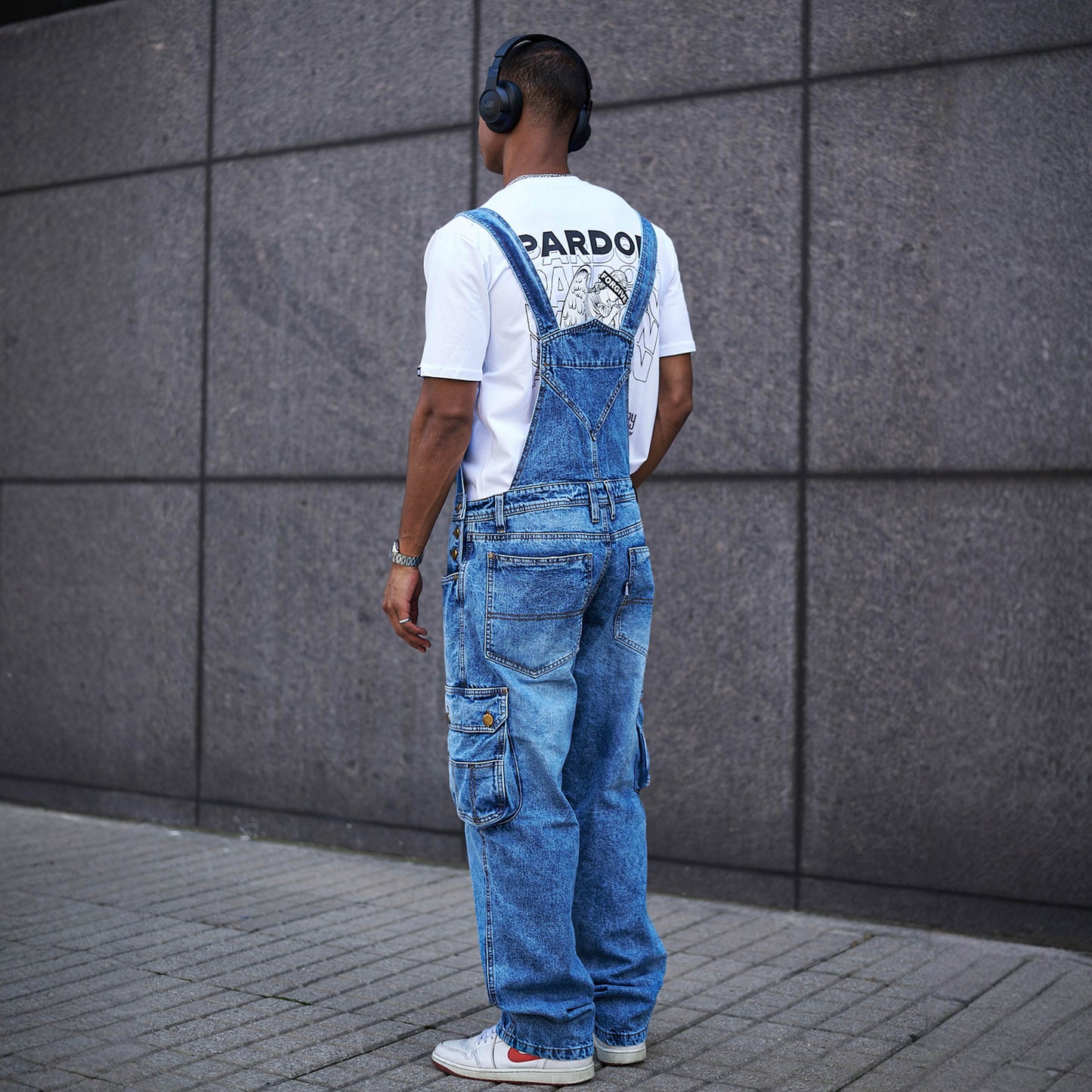 Overol Cargo Clásico Hombre Jean - Azul Frost