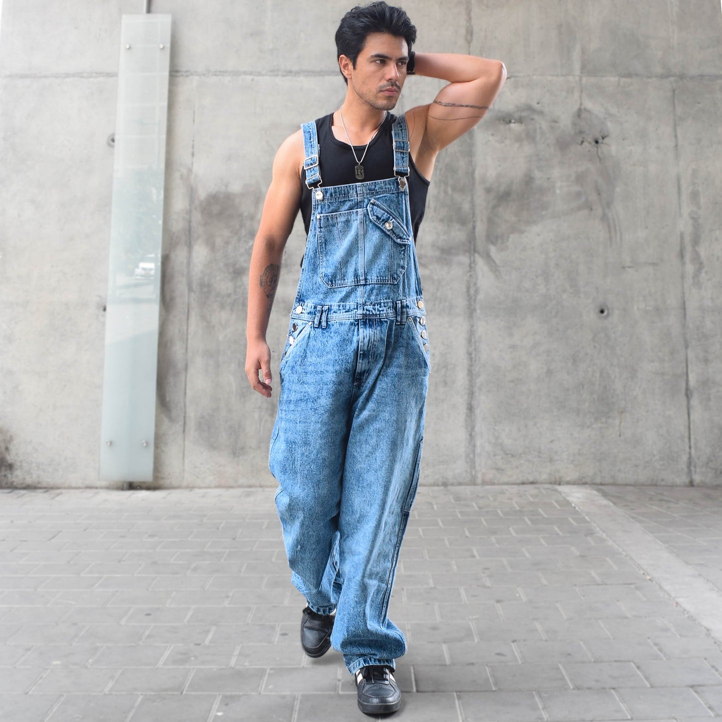 Overol Braga Clásico Hop Hombre en Jean - Azul Frost