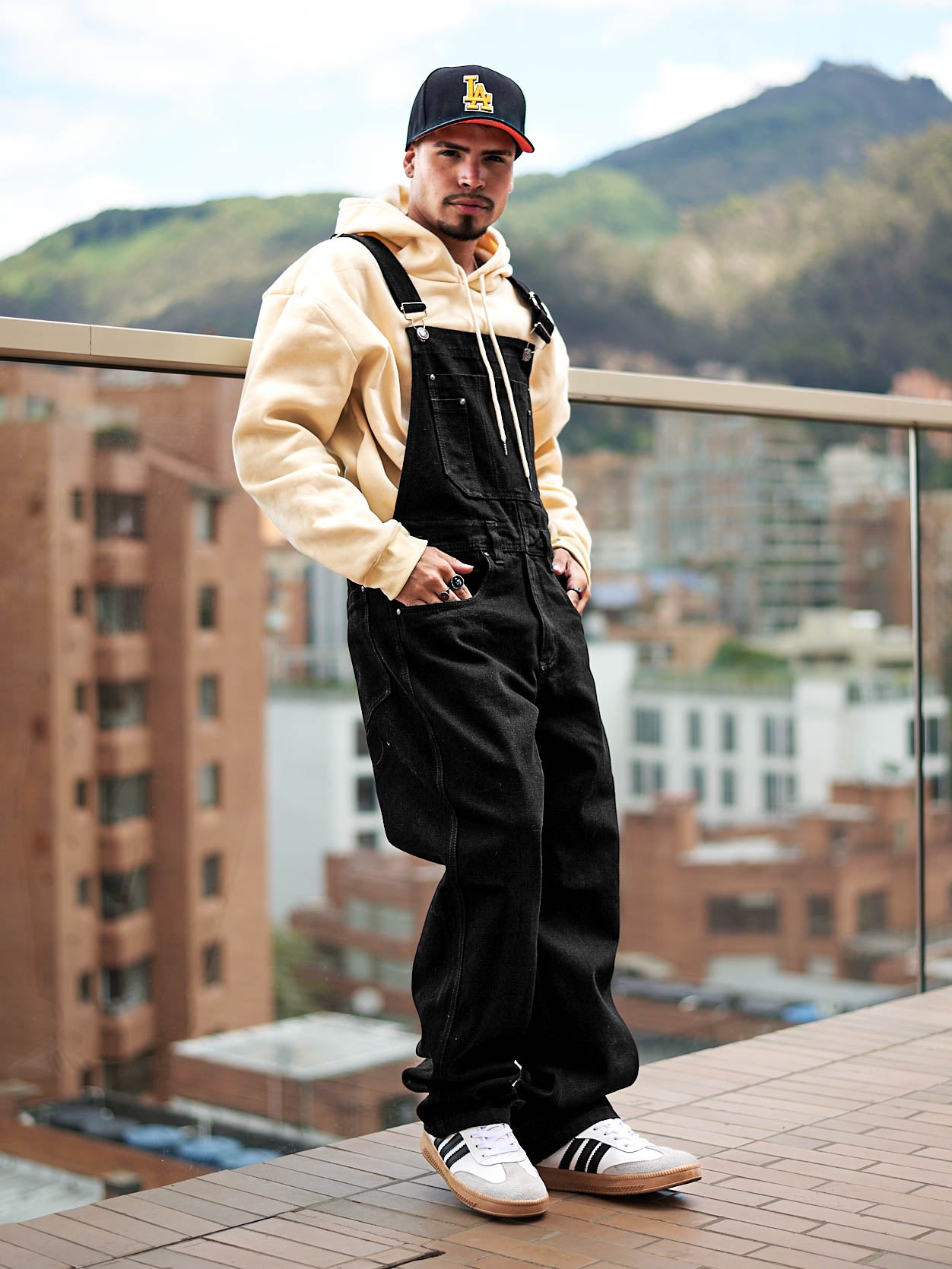 Jeans Bragas De Color Negro Overol Clasico Para Hombre En Jean