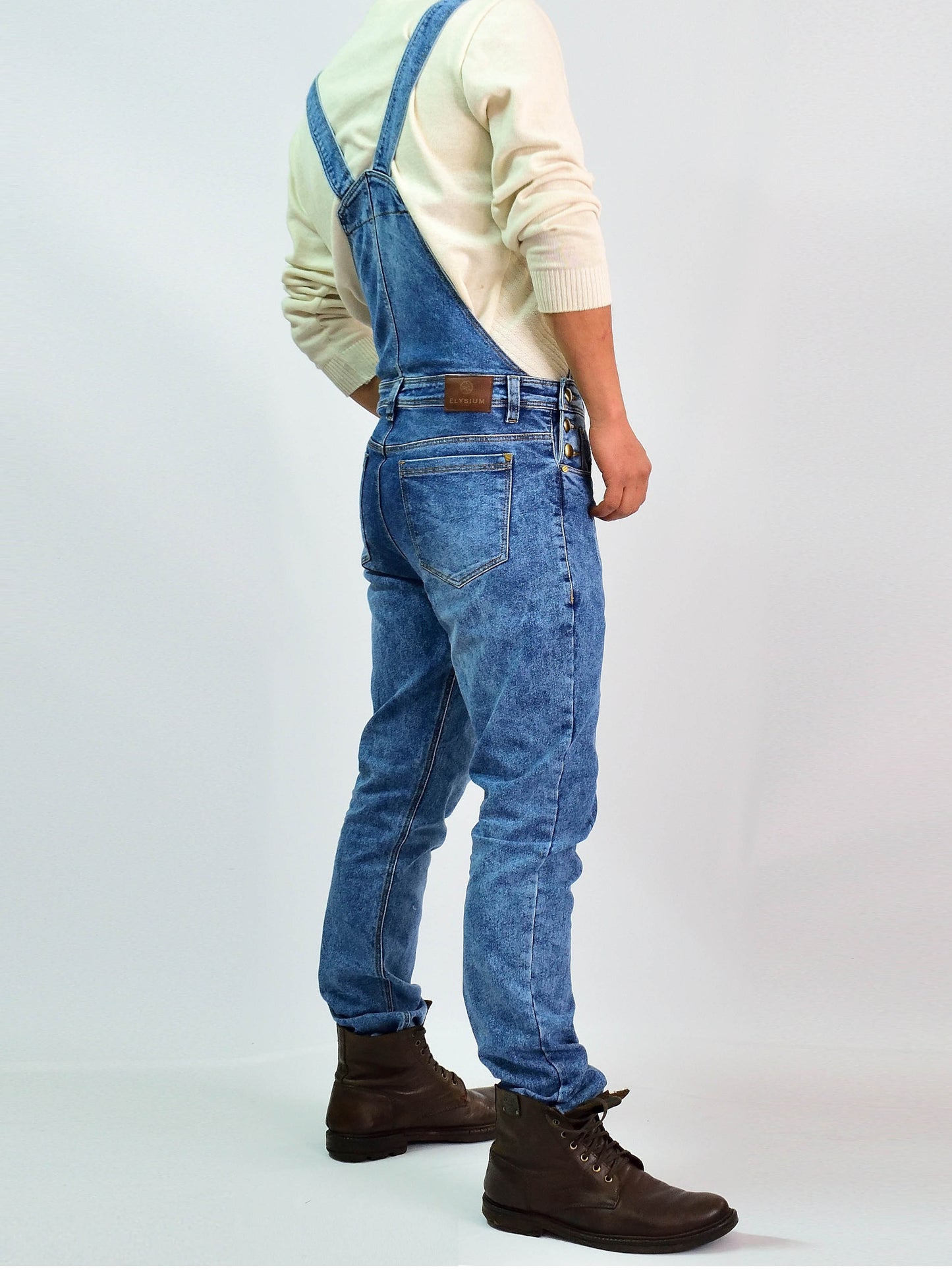 Overol Licrado en Jean con rotos- Azul Frost