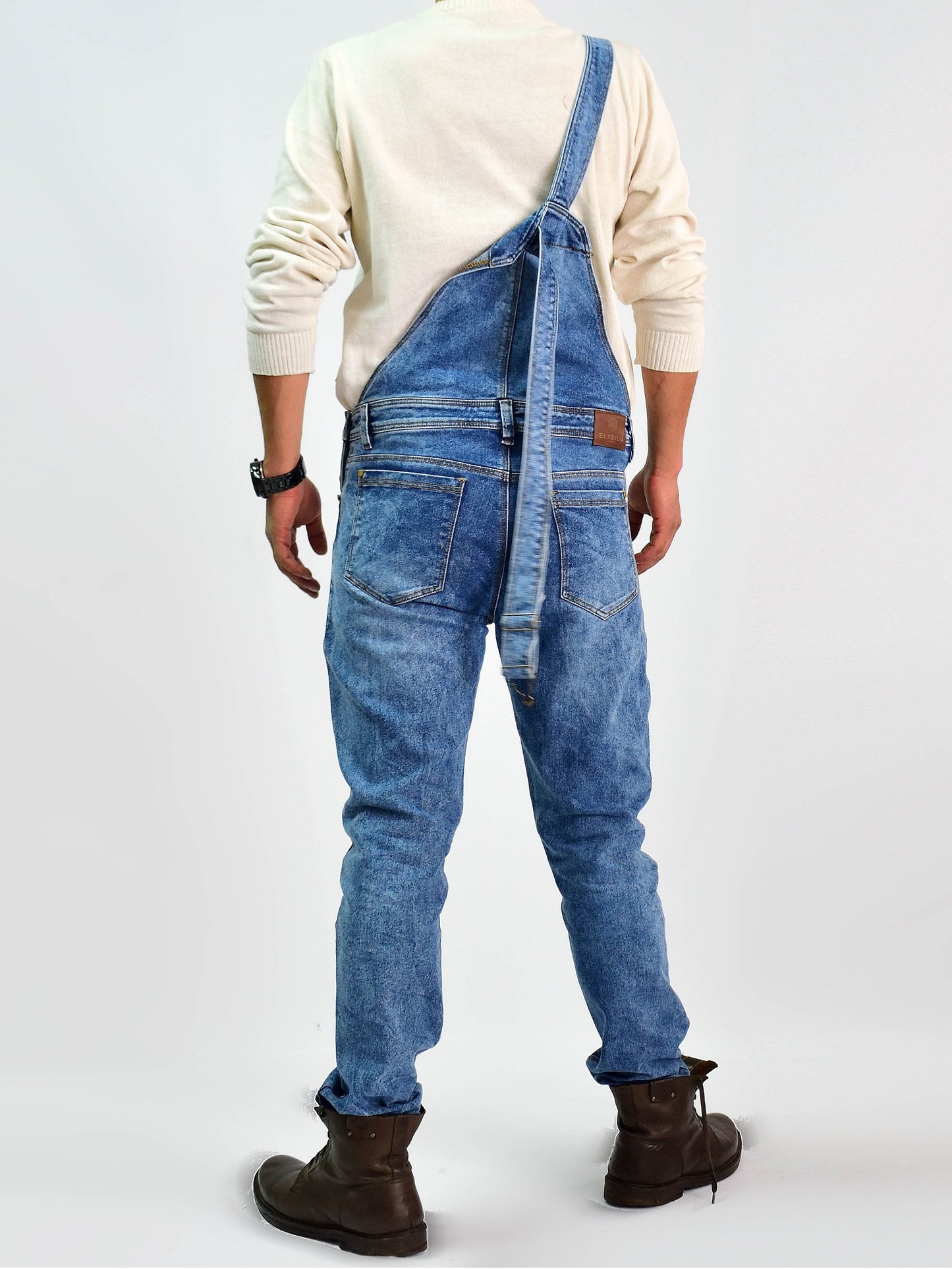 Overol Licrado en Jean con rotos- Azul Frost