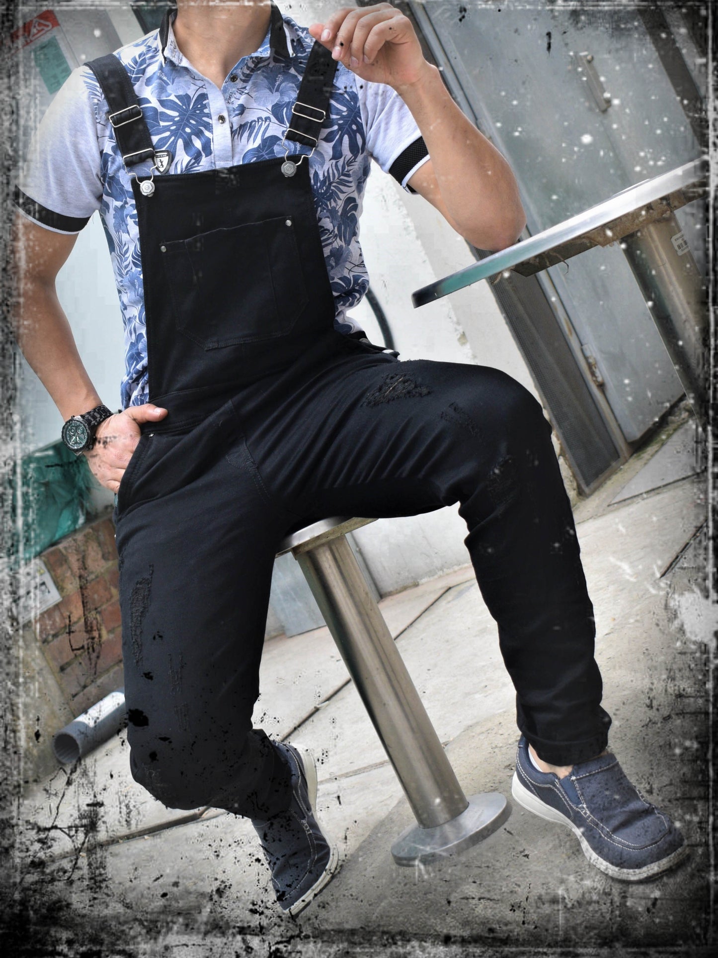 Overol Licrado en Jean - Negro