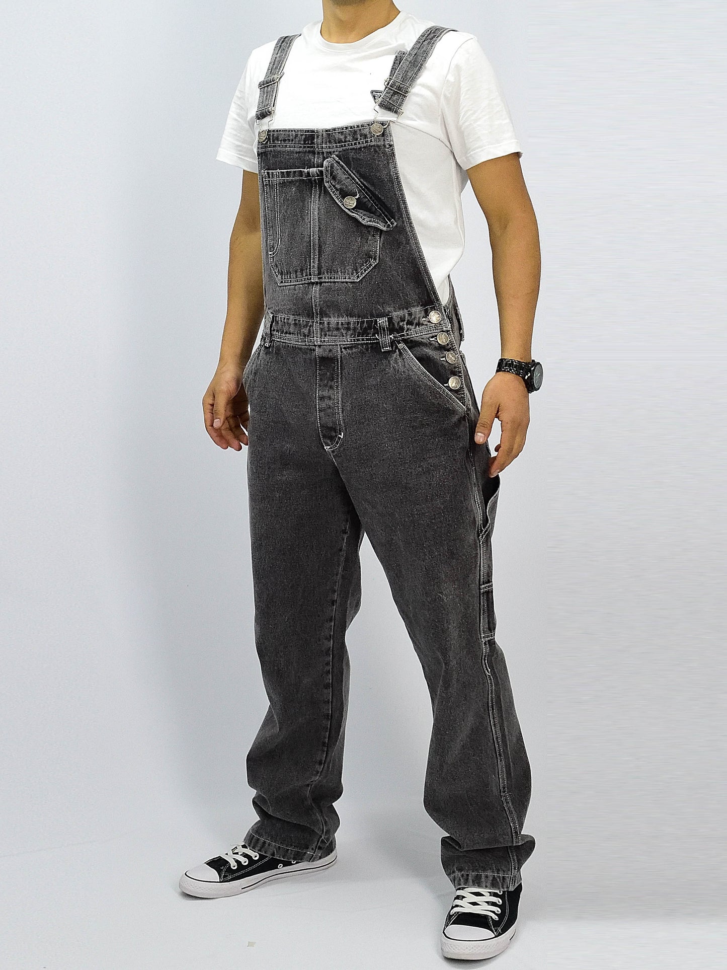 Overol Clásico Hop Hombre en Jean - Gris