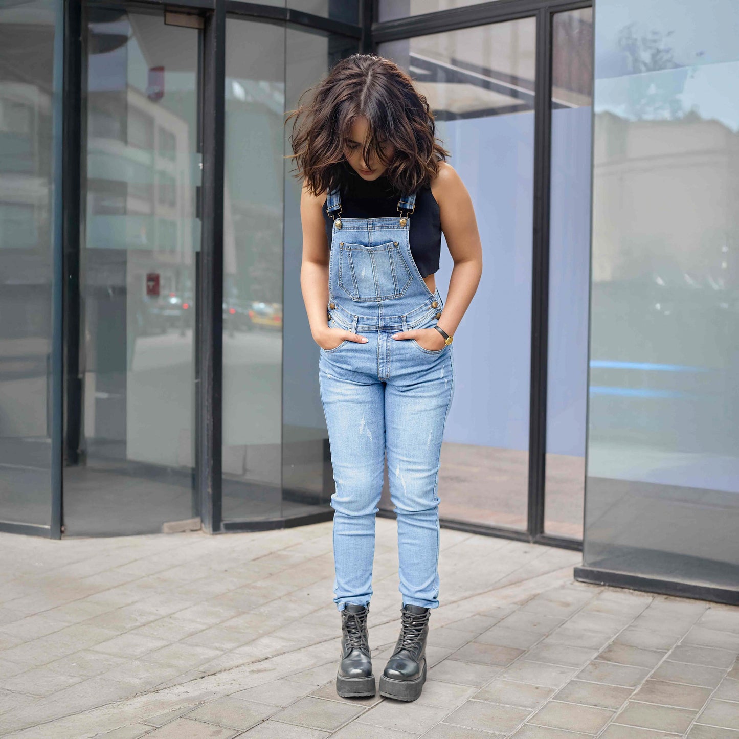 Overol Licrado Mujer en Jean - Azul Claro