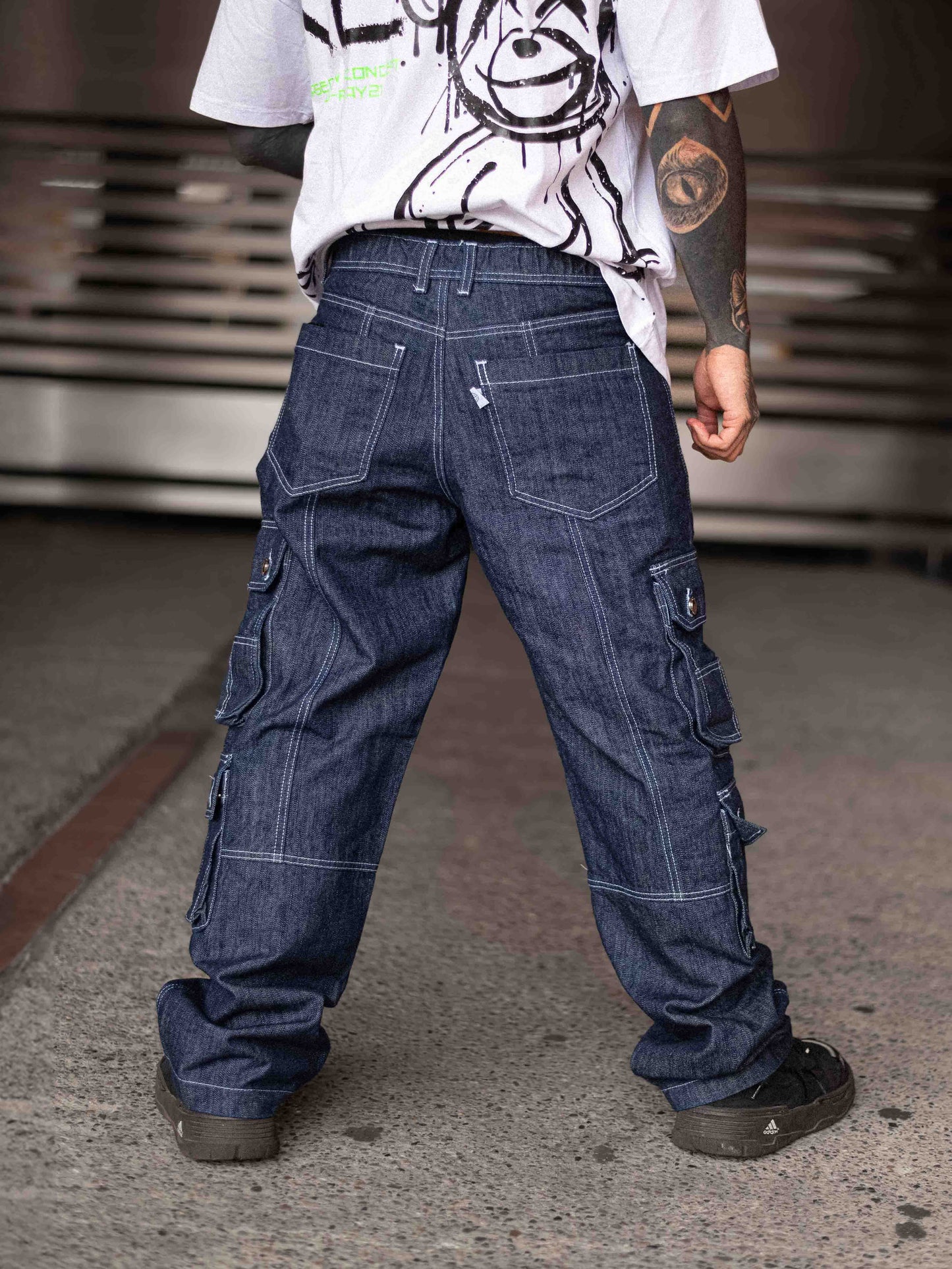 Jean Cargo Oversize - Azul Oscuro