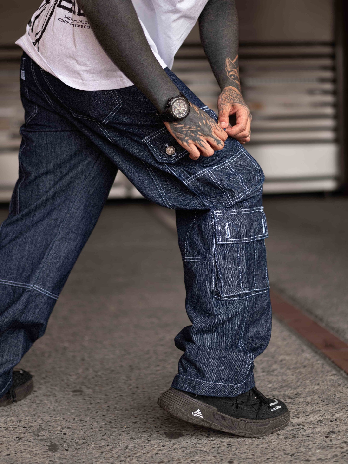 Jean Cargo Oversize - Azul Oscuro