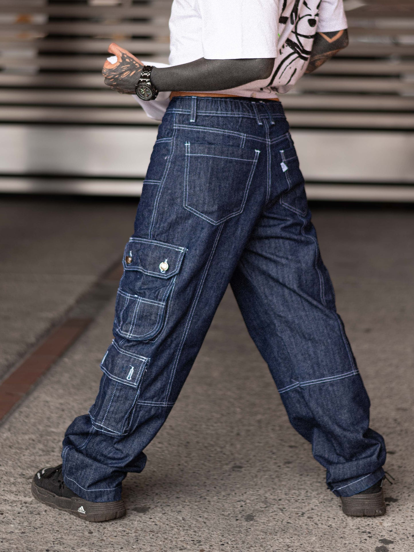 Jean Cargo Oversize - Azul Oscuro