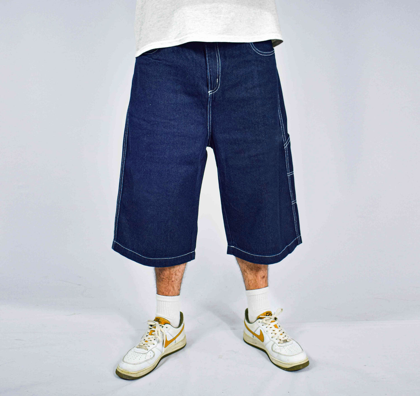 Bermuda Clasica Oversize Hombre en Jean - Azul Oscuro