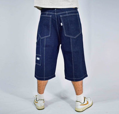 Bermuda Clasica Oversize Hombre en Jean - Azul Oscuro