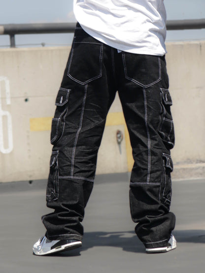 Jean Cargo Oversize  - Negro
