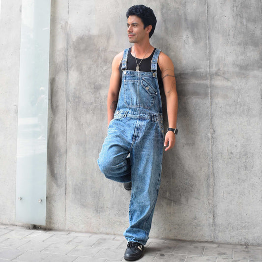 Overol Braga Clásico Hop Hombre en Jean - Azul Frost