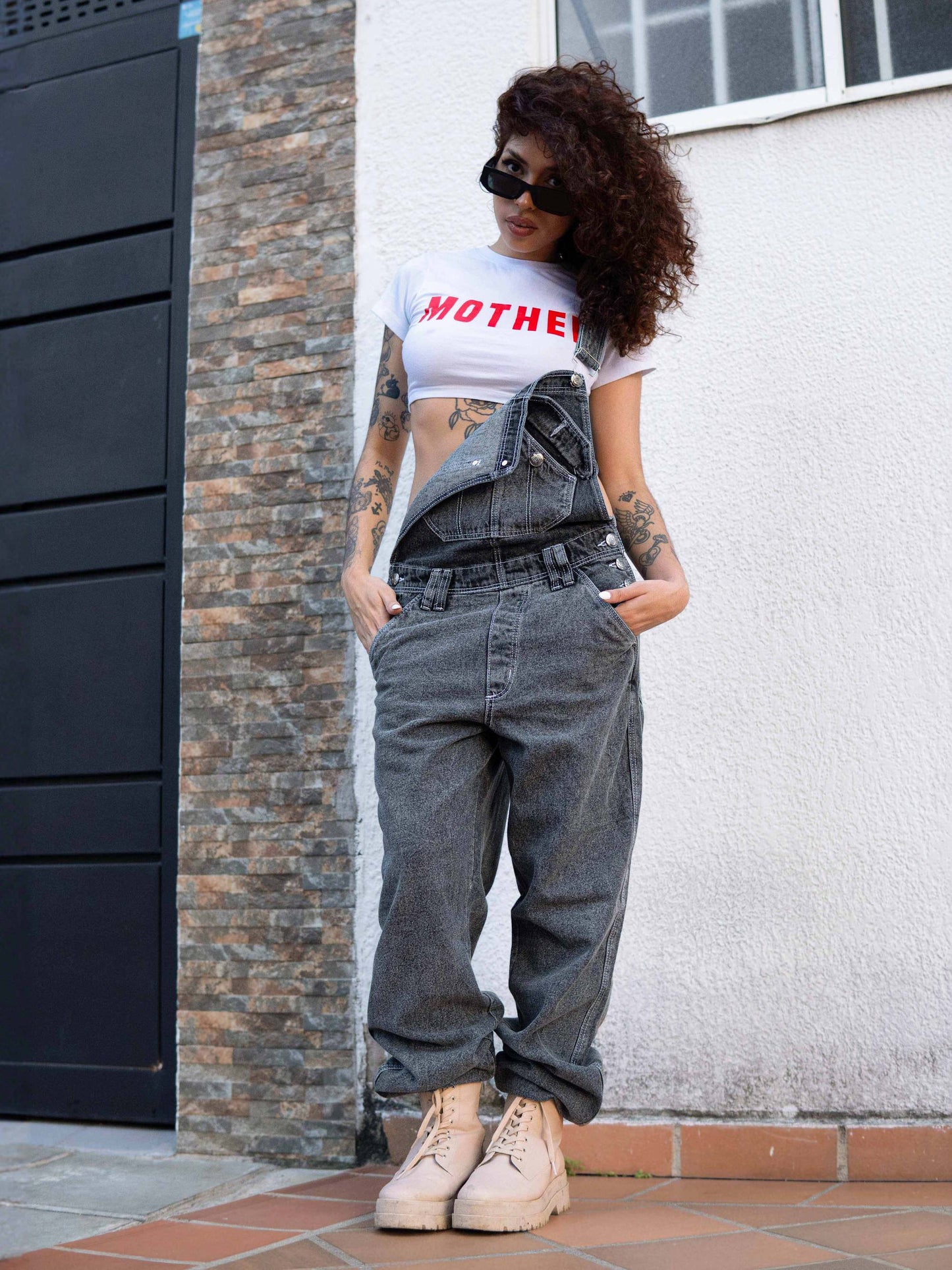 Overol Clásico Hop Mujer en Jean - Gris