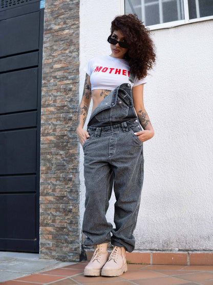 Overol Clásico Hop Mujer en Jean - Gris