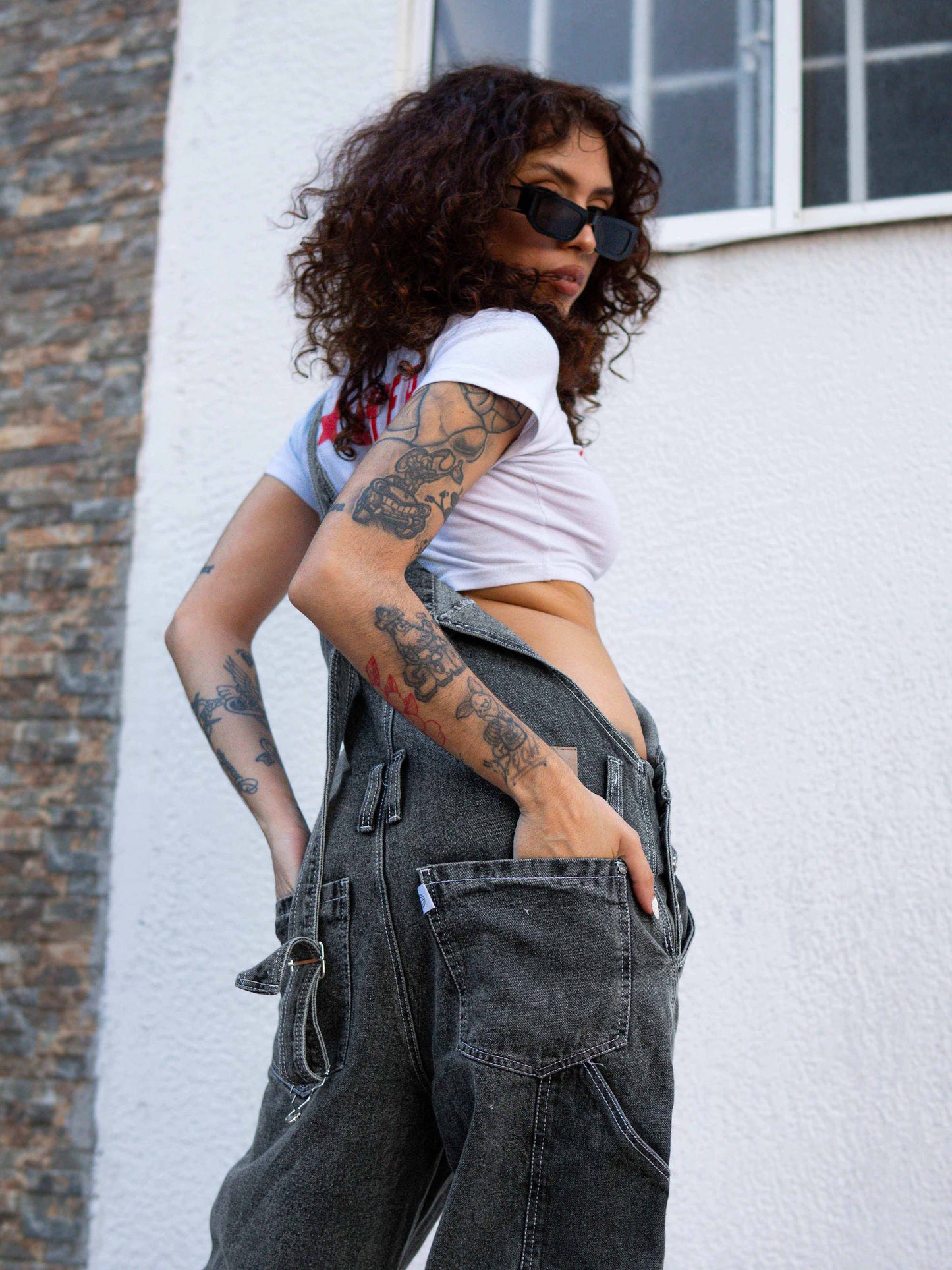 Overol Clásico Hop Mujer en Jean - Gris