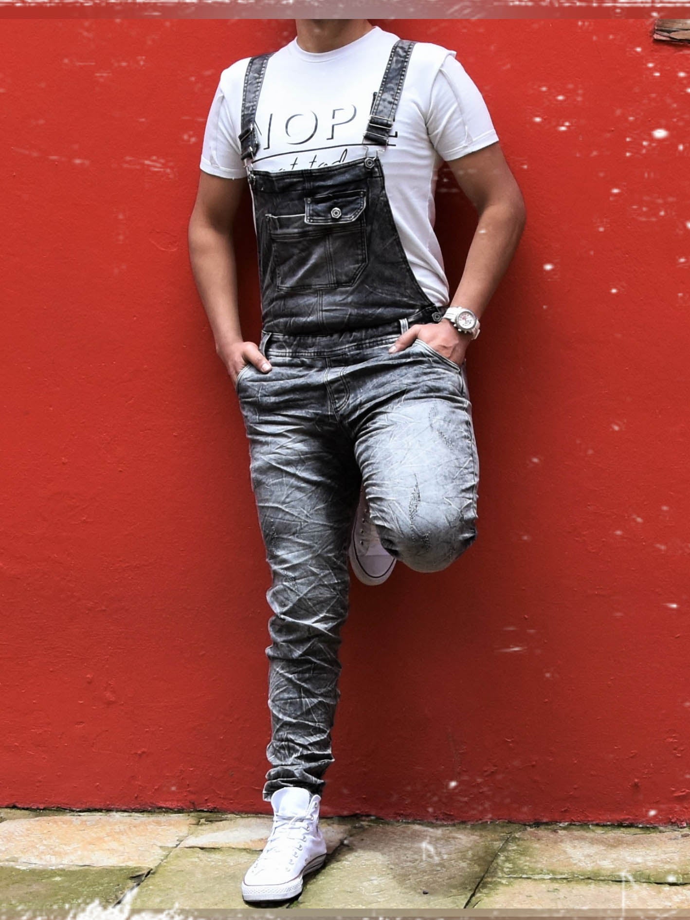 Overol Licrado en Jean - Gris