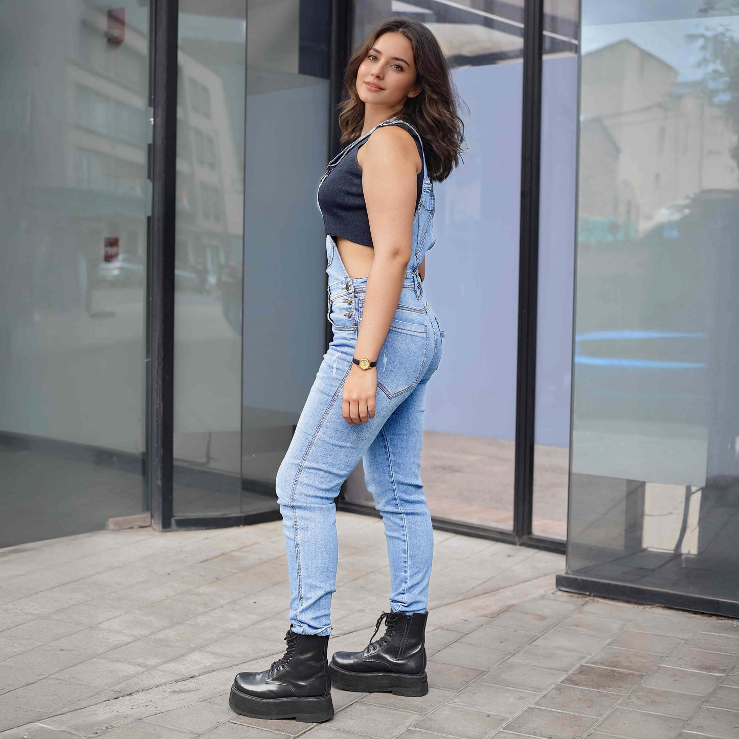 Overol Licrado Mujer en Jean - Azul Claro