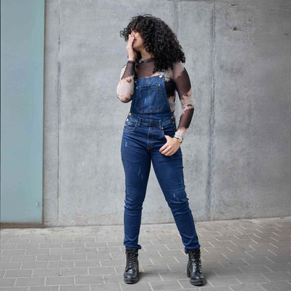 Overol Licrado Mujer en Jean - Azul Oscuro