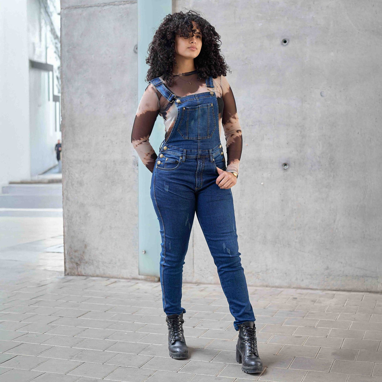 Overol Licrado Mujer en Jean - Azul Oscuro