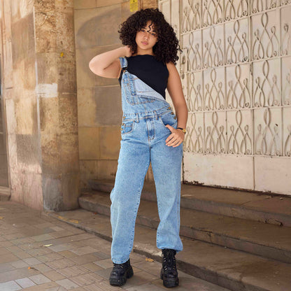 Overol Clásico Mujer en Jean - Azul Frost