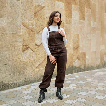 Overol Clásico Hop Mujer en Jean - Café