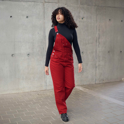 Overol Clásico Hop Mujer en Jean - Rojo