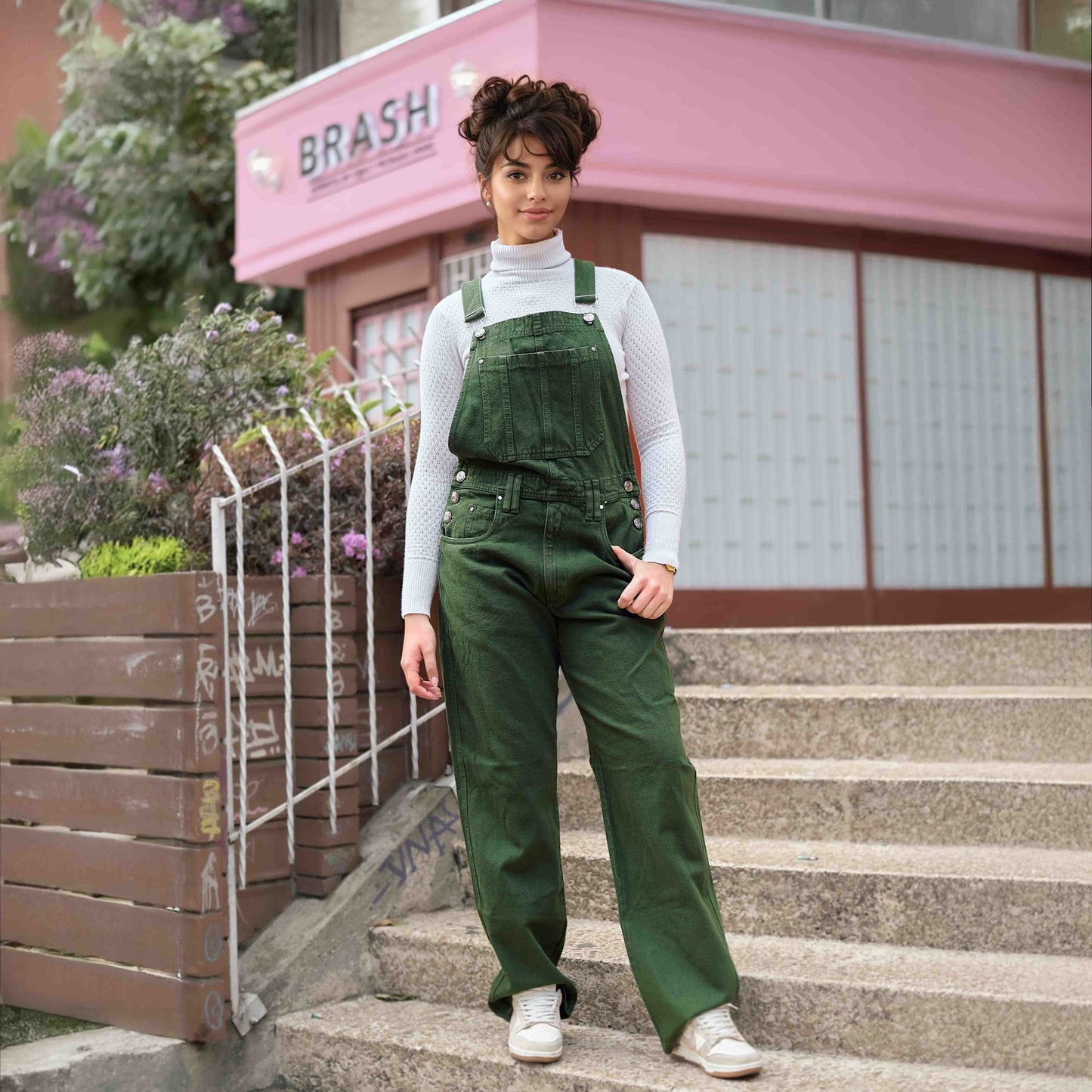 Overol Clásico Hop Mujer en Jean - Verde