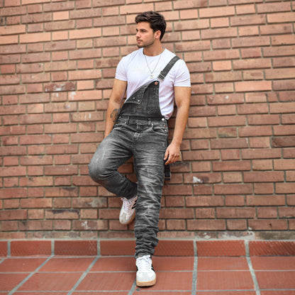 Overol Licrado Hombreen Jean - Gris