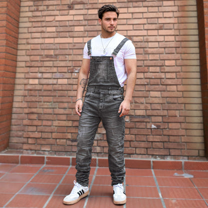 Overol Licrado Hombreen Jean - Gris