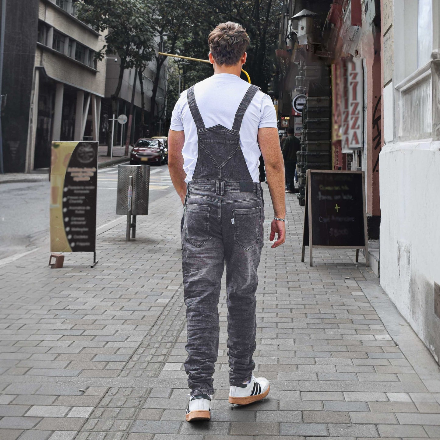 Overol Licrado Hombreen Jean - Gris