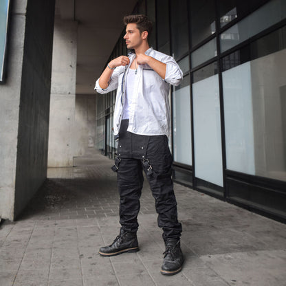 Overol Licrado Hombreen Jean - Negro