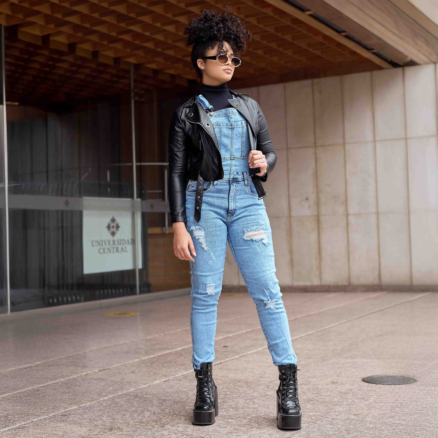 Overol Licrado con Rotos Mujer en Jean - Azul Frost