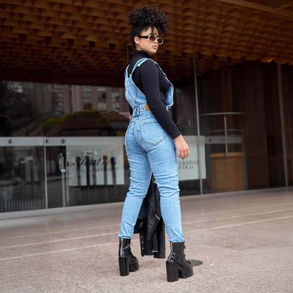 Overol Licrado con Rotos Mujer en Jean - Azul Frost