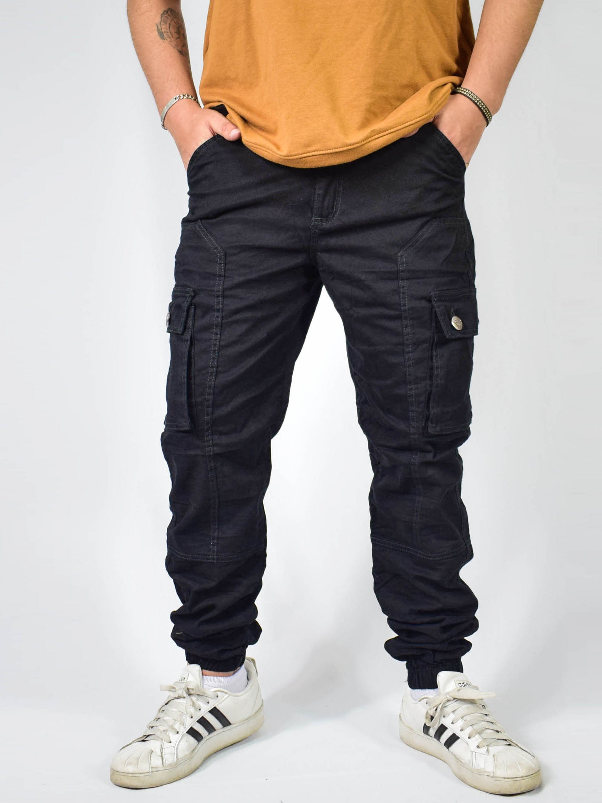 Dril Hombre Negro PantalÃ³n De Dril Negro Pantalon Camuflado